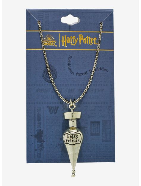 Harry Potter Felix Felicis Potion Necklace | Hot Topic Harry Potter Stuff To Buy, Harry Potter Felix Felicis, Hp Slytherin, Potion Necklace, Harry Potter Stuff, Liquid Luck, Harry Potter Theme Birthday, Harry Potter Necklace, Felix Felicis