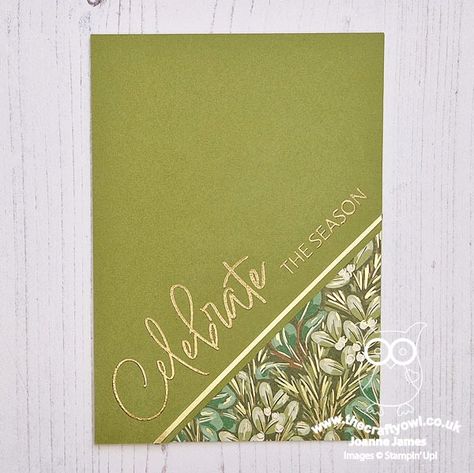 The Crafty Owl | Celebrate The Season Of Green and Gold CCS547 Season Of Green And Gold Stampin Up Cards, Create Christmas Cards, Xmas 2024, Envelope Punch Board, Are Ideas, Ornament Kit, Christmas Holiday Cards, Punch Art, Childrens Party