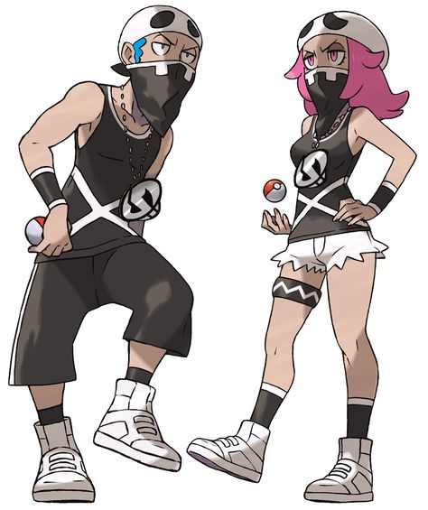 Team Skull Grunts from Pokémon Sun and Moon Sun Pokemon, Skull Outfit, Punk Guys, Pokemon Wiki, Team Skull, Pokemon Adventures Manga, Pokemon Official, Pokemon Moon, Pokemon Trainers