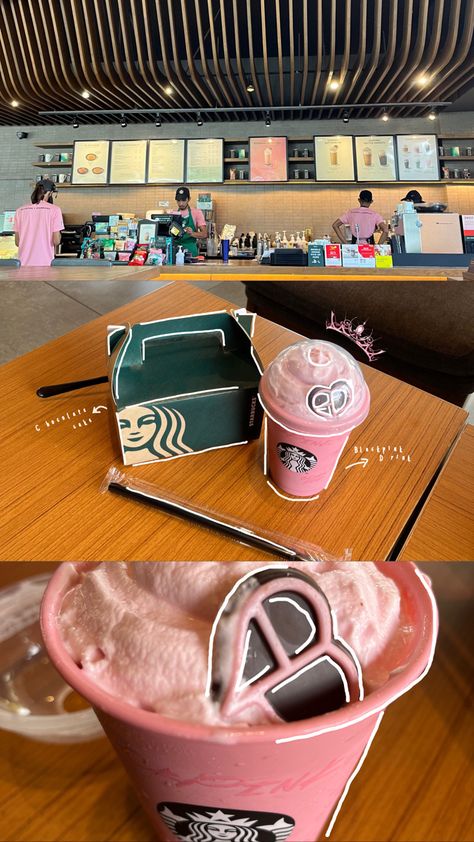 Blackpink X Starbucks, Blink Book, Kpop Profiles, Pink Starbucks, Blackpink And Bts, Starbucks Drinks, Instagram Ideas, Starbucks Coffee, Starbucks Cups