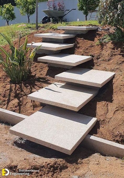 Outdoor Landscape Design, Landscape Stairs, Garden Stairs, Exterior Stairs, Outdoor Steps, Modern Backyard Landscaping, Garden Steps, Outdoor Stairs, Concrete Steps