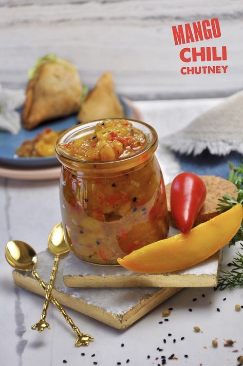 Mango Chili Chutney | Naturally Nidhi Chili Chutney, Keto Ketchup, Mango Chutney Recipe, Mango Chili, Homemade Cheese Crackers, Podi Recipe, Chili Mango, Cooking Easy, South Indian Food