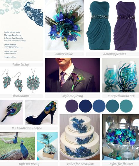 Royal Purple and turqoise Peacock Feathers | lace sleeves wedding dress diy lace wedding winter wedding bouquet wed ... Peacock Wedding Bouquet, Peacock Wedding Inspiration, Peacock Themed Wedding, Wedding Color Palettes, Peacock Wedding Theme, Peacock Theme, Peacock Wedding, Teal Wedding, Wedding Inspiration Board