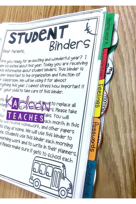 Student Binders. Ideas for creating  ALL-IN-ONE student binders 3rd Grade Portfolio Ideas, 2nd Grade Portfolio Ideas, Student Binders Organization Elementary, Student Iep Binders, Folder Organization Student, 3rd Grade Binder Organization, Avid Binder Elementary, Student Binders 3rd Grade, Student Organization Elementary