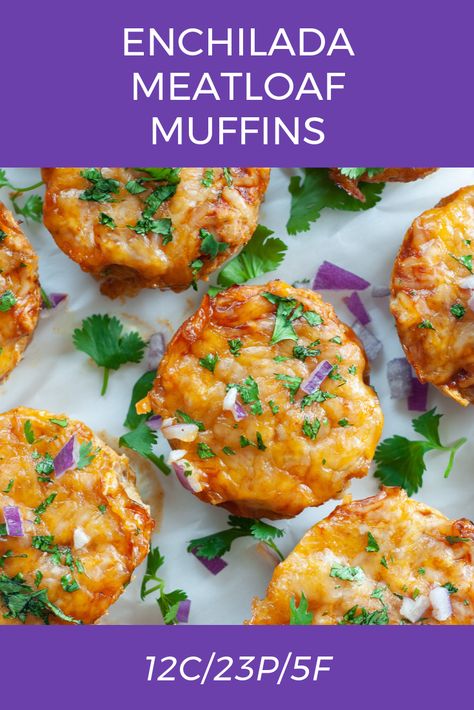 Don’t let the cuteness fool you - these Enchilada Meatloaf Muffins are small but mighty! They’re made with ground chicken and packed with bold flavors from taco seasoning, enchilada sauce, and shredded cheese. And with 11 grams of protein and less than 3 grams of fat each, these perfectly portioned mini meatloaves are just destined to hit your macros. . . . #Macrostax #Macros #mustbethemacros #progress #fitness #fit #nutrition #weightloss #diet #lifechange #motivation #food #fuel #goals #iifym Turkey Enchilada Meatloaf, Enchilada Meatloaf, Macro Friendly Meals, Macro Diet, Macro Counting, Meatloaf Muffins, Meatloaf Ingredients, Macros Diet, Macro Recipes