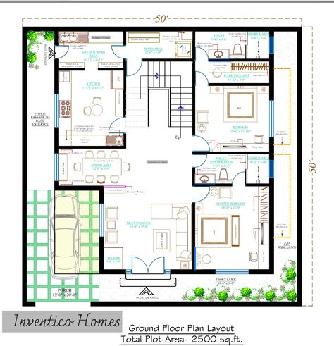 A 4BHK, Duplex Farm House that is North Facing, and drawn in accordance with Vastu Shastra, in 2500 sqft area. 2500 Sqft House Plans Layout, North Facing Duplex House Plans, 2200 Sq Ft House Plans, Vastu House, Duplex Plans, Duplex House Plans, House Layout Plans, House Layout, Architecture Ideas