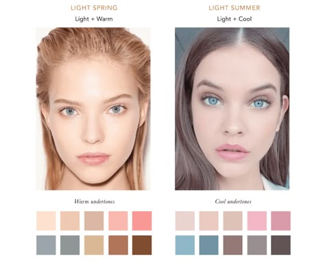 Spring Skin Tone, Pale Skin Color, Winter Skin Tone, Summer Skin Tone, Light Spring Color Palette, Light Summer Color Palette, Spring Skin, Soft Summer Color Palette, Skin Tone Hair Color