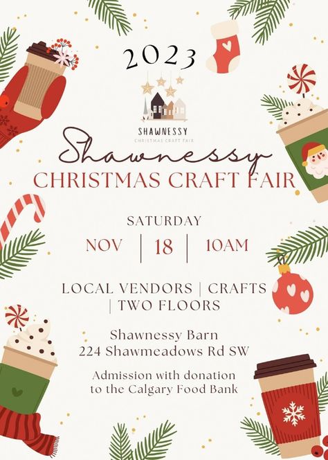 2023 Shawnessy Christmas Craft Fair Tickets, 224 Shawmeadows Rd SW, Calgary, November 18 2023 | AllEvents.in | AllEvents.in Christmas Fair Ideas, Fair Tickets, Outlook Calendar, November Crafts, Christmas Craft Fair, Party Invite Design, Image Painting, Holiday Market, Food Bank