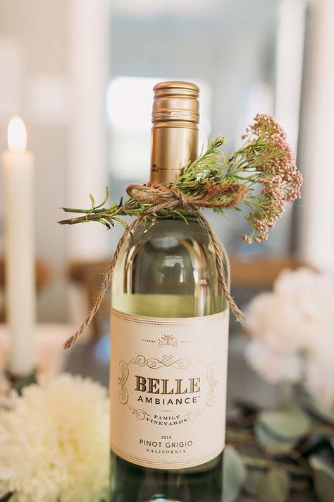 Creative Ways to Gift Wine with Belle Ambiance - Whiskey and Lace by Erika Altes Ribbon On Wine Bottle, Gift Wine Ideas, Wrapping Wine Bottles Gift Ideas, Wine Bottle Wrapping Ideas, Wine Bottle Gift Ideas, Wine Table Decor, Wine Bottle Wedding Gift, Inexpensive Hostess Gifts, Wine Gift Idea