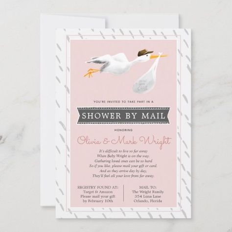 Long Distance Baby Shower by Mail Invitation Baby Shower By Mail Invitation, Shower By Mail Invitation, Baby Shower By Mail, Shower By Mail, Parents To Be, Day By Day, Shower Design, Traveling With Baby, Youre Invited