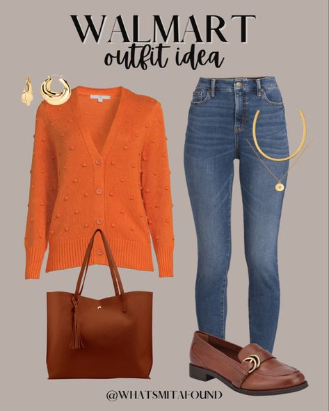 Affordable fall outfit ideas Fall Style Outfits, Outfits For Fall, Fall Jeans, Fall Outfit Ideas, Orange Top, Cute Fall Outfits, Fall Style, Fall Looks, Style Outfits