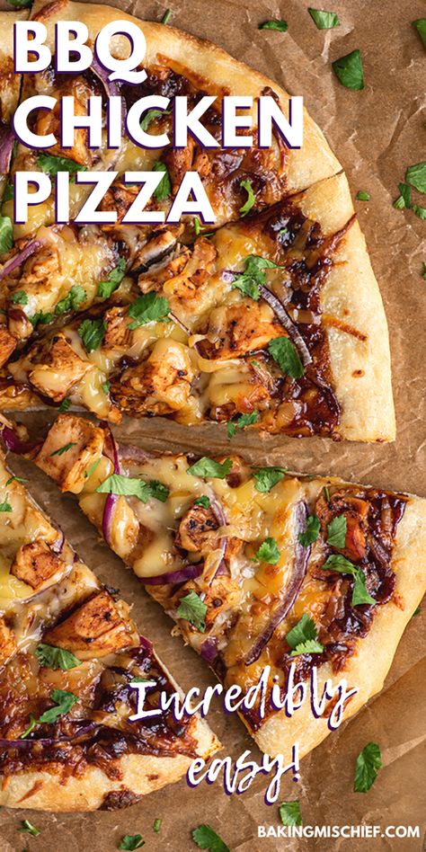 Homemade Pizza Crust Easy, Bbq Chicken Pizza Recipe, Best Bbq Chicken, Barbecue Pizza, Chicken Pizza Recipe, Barbecue Chicken Pizza, Easy Bbq Chicken, Chicken Pizza Recipes, Homemade Pizza Crust