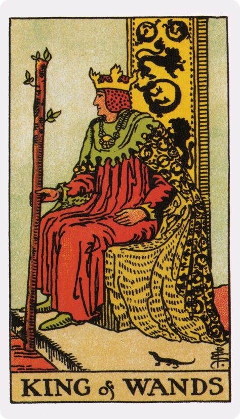 The Original Rider Waite Deck, By Arthur Edward Waite & Pamela Colman Smith. King of Wands. King Of Wands, Court Cards, Rider Waite Tarot Decks, Wands Tarot, Tarot Significado, Aleister Crowley, Rider Waite Tarot, Daily Tarot, Tarot Learning