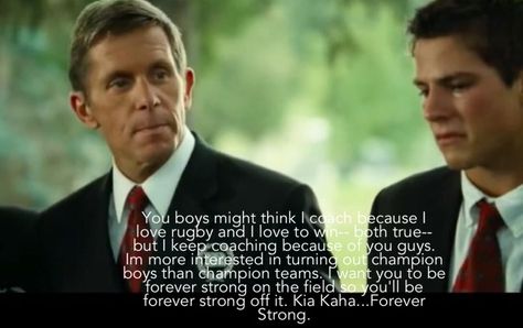 I want you to be forever strong on the field so you'll be forever strong off it.   One of the saddest parts of the movie Forever Strong Movie, Kia Kaha, Life Guard, Movie Pictures, Social Injustice, Tie Men, Inspiring People, Quotes And Notes, Movie Lover