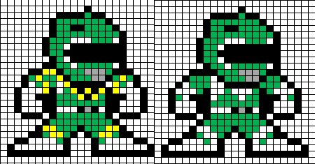 Power Rangers - Green Perler Bead Design Green Power Ranger, Pokemon Cross Stitch, Pokemon Bead, Green Ranger, Pixel Drawing, Pixel Art Templates, Diy Perler Bead Crafts, Mighty Morphin Power Rangers, Diy Perler Beads