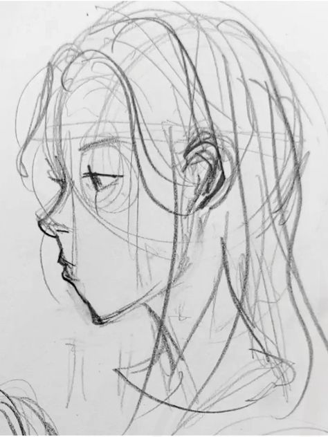 Side profile Quarter Profile Reference, Person Looking Up Side Profile, Woman Side Profile Reference, Side Profile Semi Realism, Side Profile Practice, Side Profile Guidelines, Smile Side Profile Drawing, Stylized Side Profile, Side Profile Reference Woman