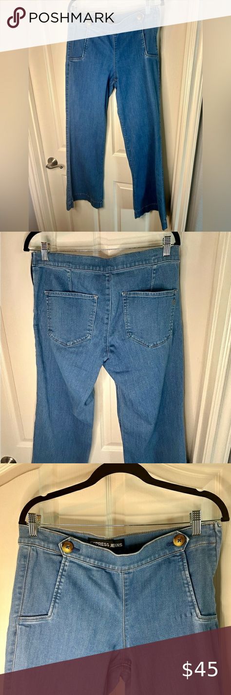 ”Express” 70’s Look Cotton Blend Wide Leg Flare Mid Rise Jeans” Size 10R Love Express, Mid Rise Jeans, Mid Rise, Jeans Size, Wide Leg, Super Cute, Cotton Blend, Size 10, Outfit Inspo