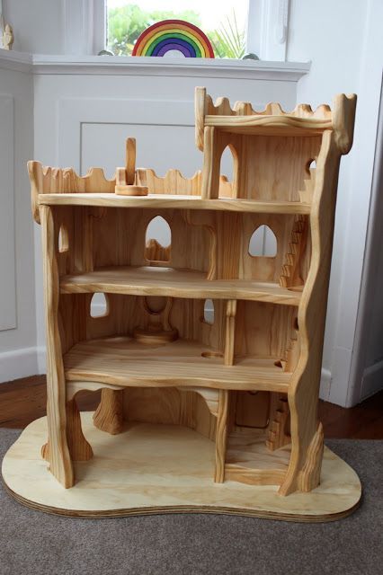 Gorgeous handmade wooden play castle. #woodentoys #waldorftoys                                                                                                                                                                                 More