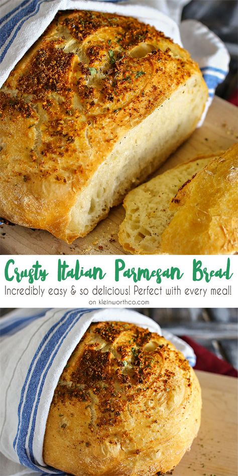 Italian Bread Recipes, Parmesan Bread, Dutch Oven Bread, Bread Maker Recipes, Artisan Bread Recipes, Dutch Oven Recipes, Bread Bun, Bread Machine Recipes, Italian Bread