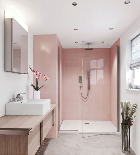 6 Pink bathrooms that will make you wish for spring to come faster Cozy Bathroom, Bad Inspiration, Bathroom Goals, Pink Bathroom, Bathroom Layout, Dream Decor, Beautiful Bathrooms, Innovative Design, Amazing Bathrooms