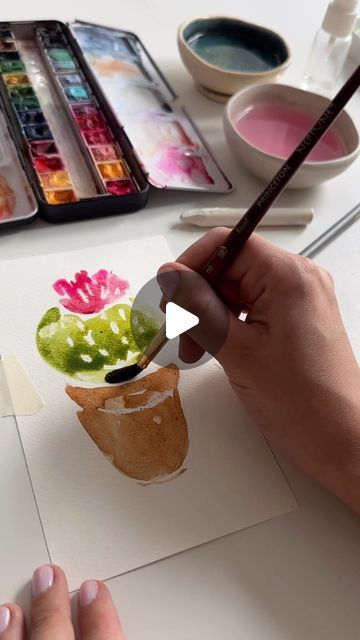 Anna Koliadych on Instagram: "Did you know a wax crayon can resist #watercolor ? Perfect for painting cacti—easy and fun 🌵🥰👌🏻🎨Why not give it a go? . #asmr #artist #artprocess #watercolortutorial #watercolortechnique #artinspiration" Wax Resist Watercolor, Resist Watercolor Painting, Wax Art, Wax Crayons, Wax Resist, Watercolour Tutorials, Process Art, Watercolor Techniques, Crayon