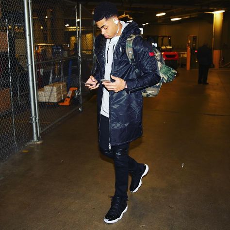 D'Angelo Russell wearing the '72-10' Air Jordan 11 Jordan 11 72 10 Outfit, Outfits With Jordans 11, Jordan 11 Space Jam Outfit, Air Jordan 11 Outfit Men, Jordan 12 Outfit Men, Jordan Retro 11 Outfit, Jordan 11 Outfit Men Style, Retro 11 Outfit, Jordan 11 Low Outfit