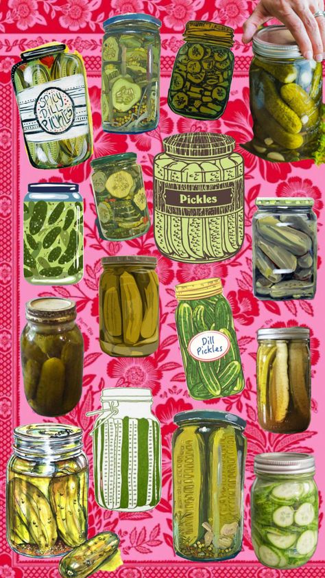 #pickles Funky Art Macbook Wallpaper, Pickle Wallpaper, Pickle Aesthetic, Pickles Aesthetic, Funky Backgrounds, Food Collage, Pickle Gifts, Cool Wallpapers For Phones, Photo Wall Collage