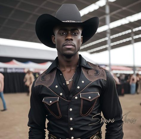 Black Man Cowboy Outfit, Men Cowboy Outfits, Drip Ideas, Cowboy Chaps, Cowboy Outfit, Western Fits, Rodeo Cowboys, Cowboy Aesthetic, Black Cowboys