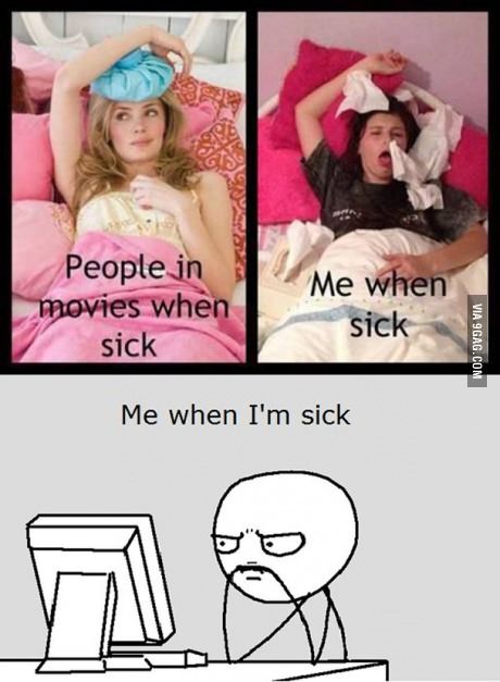 When I'm sick... Sick Meme Funny, I'm Sick In Bed, Unstable Quotes, Sick Meme, Sick Humor, I'm Sick, I M Sick, Dark Jokes, Im Sick