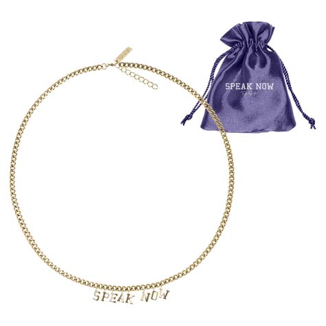 Speak Now Necklace, Speak Now Merch, Taylor Swift Merchandise, Purple Crewneck, Taylor Swift Speak Now, Gold Tips, Speak Now, Music Accessories, Satin Bags