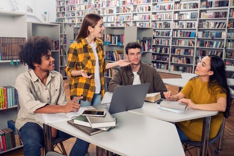 Studying In A Library, College Textbooks, Education Day, College Textbook, Girl With Headphones, Studying Library, Presents For Boys, Student Services, Student Girl