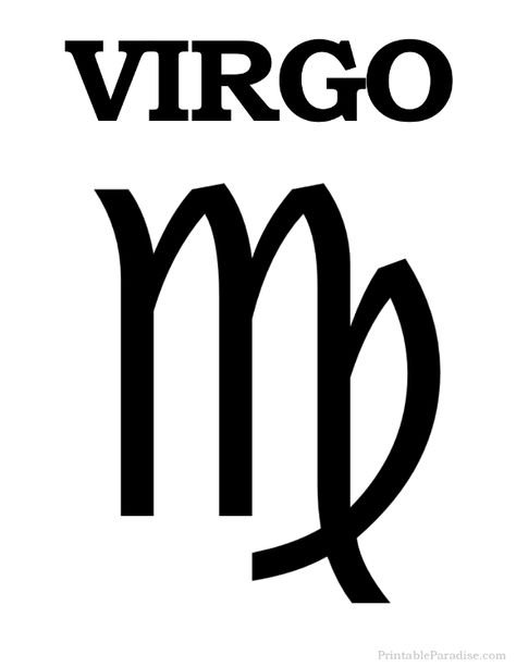 Printable Virgo Zodiac Sign - Print Virgo Symbol Virgo Pictures, Virgo Symbol, Virgo Astrology, Zodiac Signs Symbols, Astrological Symbols, Astrology Virgo, Astrology And Horoscopes, Virgo Horoscope, Earth Signs