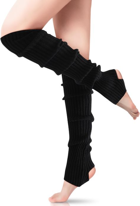 PRICES MAY VARY. 💫【Soft Material】These leg warmers for women are made of acrylic elastic fibers which is soft, skin-friendly and comfortable. You will feel very comfortable when you put them on. The premium knitting ensures the leg warmers not easy to deform. Recommended wash and dry our leg warmers before putting them on. This will make them have a better fit to the body's curves. 💫【Size】Length: 19.5 inches. Width: 3.54 inches. One size fits most people. These leg warmers have a certain degre Saturn Costume, 80s Accessories, Black Leg Warmers, Knitted Leg Warmers, Knit Leg Warmers, Yoga Dance, Body Curves, Soft Skin, Socks And Hosiery