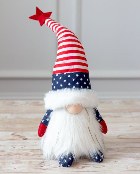 Fourth Of July Gnome Painting, Fourth Of July Gnomes, Pride Gnome, Gnomes With Blue Hats, American Gnome, Blue Gnome, Valentines Gnomes, Patriotic Gnomes, Patriotic Tiered Tray