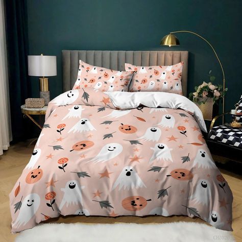 "Celebrate halloween even in your bedroom with our ghost and pumpkin halloween bedding set with matching halloween pillowcases! If you like an instant halloween room transformation or just you like goth bedding or gothic home decors for your room, dorm or kids' room, this gothic duvet cover set will surely satisfy your needs! Available in the following sizes: US king, US queen, US full, US twin, toddler, crib size, European bed sizes: EU single, EU double, EU king, Australian bed sizes: AUS sing Halloween Bedding, Toddler Bedding, Ghost Pumpkin, Dorm Bedding, Decor Nursery, Halloween Gift, Duvet Cover Set, Cute Halloween, Halloween Decor