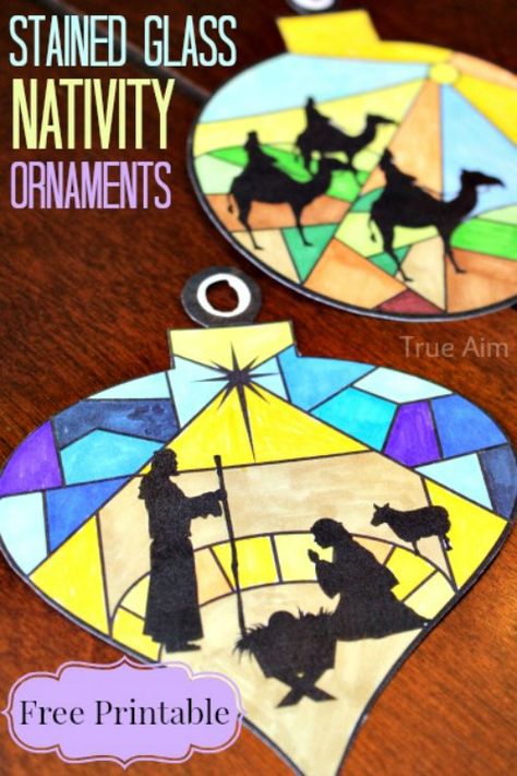 Stained Glass Nativity Ornaments  and Free Sunday School Printables on Frugal Coupon Living. Free Sunday School Printables, Stained Glass Nativity, Christmas Sunday School, Advent Crafts, Christian Crafts, Church Crafts, Nativity Ornaments, Nativity Crafts, Christmas School