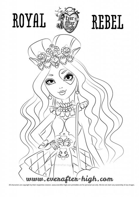 Lizzie Hearts coloring page Ever After High Coloring Pages, High Coloring Pages, Family Coloring Pages, Pin Up Drawings, Lizzie Hearts, Ariana Grande Drawings, Heart Coloring Pages, Detailed Coloring Pages, Colouring Pics