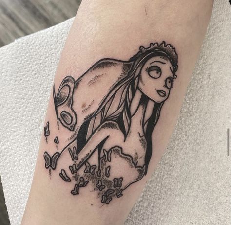 Corpse Bride Tattoo, Belle Tattoo, Tim Burton Tattoo, Brides With Tattoos, Creepy Tattoos, Greek Tattoos, Dream Tattoos, Disney Tattoos, Mom Tattoos