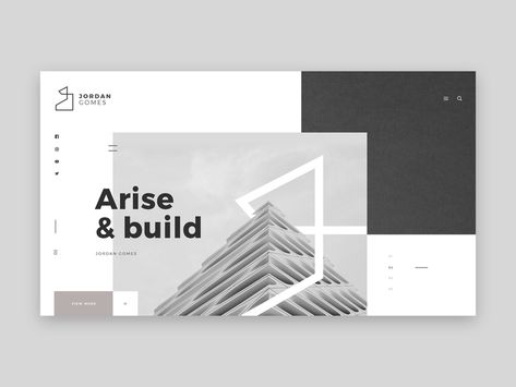 Marble Website Design, Geometric Website Design, Architecture Landing Page, Architecture Website Design, Mobile Ux, Web Site Design, Ppt Slides, Powerpoint Tutorial, Web Ads