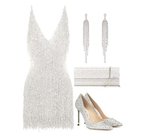 Sparkly Dress Short White, Sparkly White Outfit, White Performance Outfit, Sparkly Outfits Parties, Sparkly Outfit Ideas, Sparkly Dress Outfit, Sparkly White Dress, Outfit Template, White Sparkly Dress