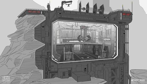 ArtStation - Star Wars-Jedi Survivor-Koboh Imperial Outpost Hangar Breakdown, Christian Piccolo Lego Star Wars Hangar, Star Wars Outlaws, Star Wars Hangar, Star Wars Legacy, Hellboy Art, Jedi Survivor, Fun To Draw, Star Wars Jedi, Our Environment