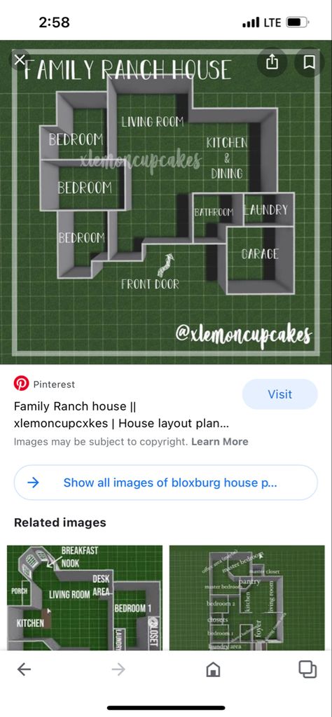 Bloxburg Ranch House Layout, Bloxburg Ranch House, Ranch House Layout, Ranch House Living Room, Bloxburg Building, Nook Ideas, House Layout Plans, House Layout, Building Ideas