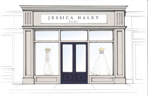 Jessica Haley Bridal - Check out the read story behind two sisters opening of the new bridal boutique in Rye, New York in Westchester County, just north of NYC. New-York-Bridal-Boutique-Jessica-Haley-Photo Jewellery Shop Exterior, Bridal Shop Exterior Store Fronts, Bridal Boutique Exterior, Retail Facade Shop Fronts, New York Store Fronts, Lightbulb Moment, Rye New York, Plaza Design, Unique Bedroom Design