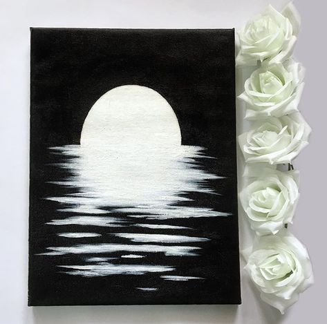 Easy Painting Ideas On Canvas Black And White, Black And White Painting Acrylic Easy, Black Canvas Paintings Easy Acrylics, Goth Painting Ideas, Black And White Painting Ideas, Canvas Black And White, Bts Tattoo, Black Canvas Art, Canvas Acrylic Painting