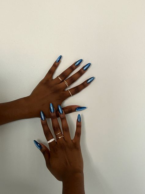 Nails Black Women, Nail Ideas Simple, Black And Blue Nails, Nail Ink, Sns Nails Colors, Sns Nails, Girly Acrylic Nails, Glow Nails, Nails Black