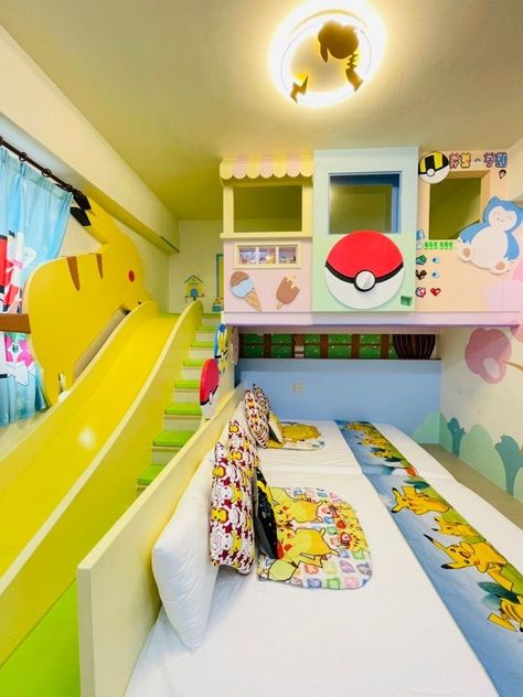 Pokemon Room Decor Ideas, Pokemon Theme Room, Pokemon Boys Bedroom, Pokemon Bedrooms, Pokémon Bedroom Ideas, Pokemon Kids Room, Pokemon Room Ideas, Pokemon Nursery Theme, Pokemon Room Ideas Kids