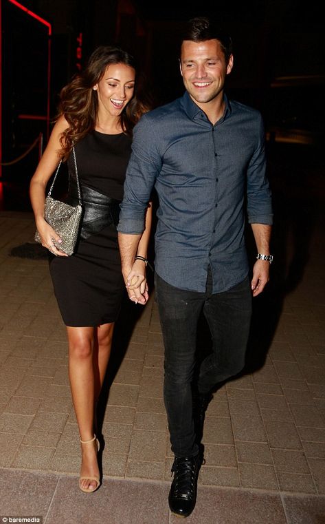 Perfect couple: Michelle Keegan and Mark Wright were the picture of glowing happiness as they stepped out for dinner at Toro Toro restaurant at the Grosvenor House Hotel in Dubai on Friday Mens Fashion Dinner Date, Men Dinner Outfit Night Casual, Club Outfits For Men Night, Mens Vegas Outfit Night, Mens Dinner Date Outfit, Date Night Outfit For Men, Night Outfits Men, Men Dinner Outfit Night, Mens Dinner Outfit