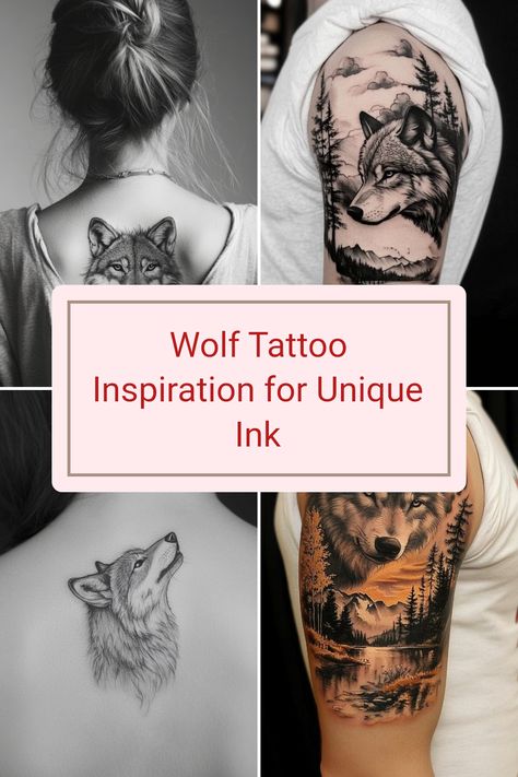 Explore a variety of powerful wolf tattoo designs that reflect your unique personality and preferences. From fierce and realistic wolf head tattoos to abstract and artistic variants, there’s a wolf tattoo style for everyone keen on self-expression. Whether you're looking for intricate tattoos of howling wolves, minimalistic designs, or spiritual symbolism behind wolves, this collection is filled with inspiration. Discover 10 stunning wolf tattoo ideas that make a statement and showcase your individuality through body art! Womens Wolf Tattoo, Wolf Family Tattoos For Men, Tattoo Ideas Female Wolf, Wolf Outline Tattoo, Wolf Tattoo Shoulder, Wolf Outline, Watercolor Wolf Tattoo, Howling Wolf Tattoo, Lone Wolf Tattoo