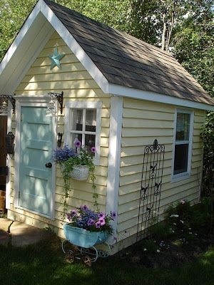 Yellow Shed, Build Your Own Shed, Wendy House, Build A Playhouse, Yellow House, Backyard Sheds, Potting Sheds, She Sheds, Diy Shed