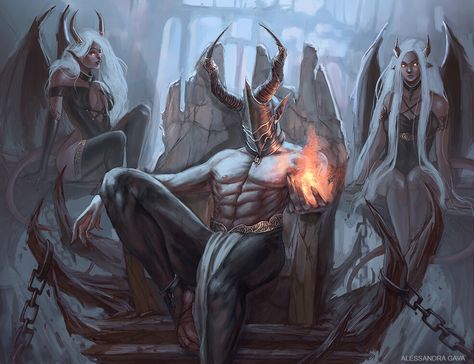 Dnd Demon Lord, Incubus Demon Art, Demon Lord Art, Fantasy Demon Art, Anime Demon Lord, Demon Creature Design, Demon Art Male, Dnd Demon, Demon Artwork